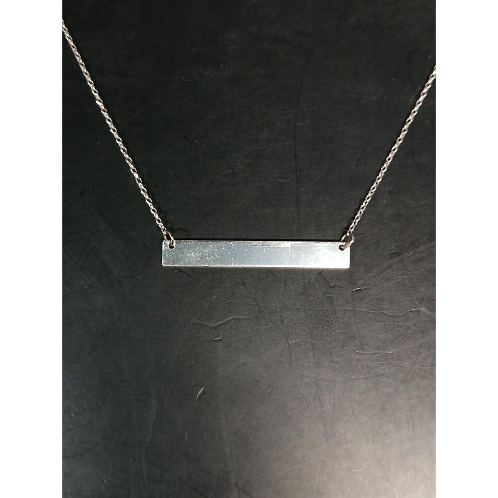 Sterling Silver 925 JCM Bar Pendant Necklace 18" - 19"